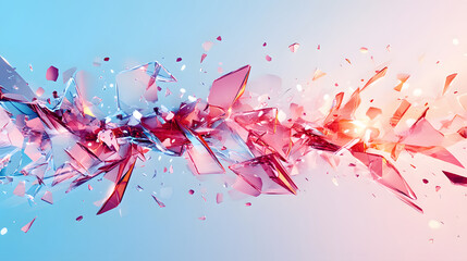 Poster - Abstract digital art featuring vibrant colors and dynamic shapes in a fluid design