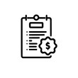 © umut hasanoglu - Invoice or billing document with a dollar sign indicating cost or pricing.  Represents financial statement, payment, or expense report.