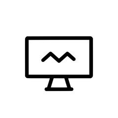 Wall Mural - Simple monitor icon displaying a zig-zag line, suggesting a graph or signal.  Perfect for presentations, websites, or app design needing a visual representation of data fluctuation or progress.