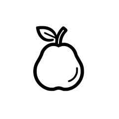 Wall Mural - A simple line drawing of a pear, showcasing its smooth skin and single leaf.  Perfect for minimalist designs or healthy eating concepts.  The clean lines create a modern aesthetic.