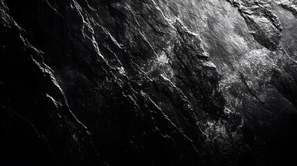 Poster - Black and White Abstract Stone Texture Image