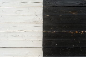 Wall Mural - White and Black Wooden Board background 