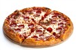 © Downloads - Freshly Baked Pepperoni Pizza with Melted Cheese and Tomato Sauce on a Wooden Table
