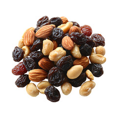 Dried Raisin and Peanut Clusters isolated on transparent background