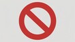 © Ilyas - A bold red circle with a diagonal slash, symbolizing a 'not allowed' or prohibition sign. Clean and simple design, perfect for conveying restrictions, warnings, or no-entry indications in professional