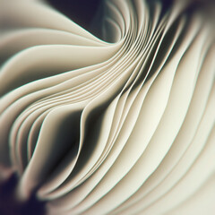 Leinwandbilder - Mesmerizing waves of white fabric create a hypnotic effect, adding a sense of mystery and futurism to the composition. Depth of field effect. 3d rendering digital illustration