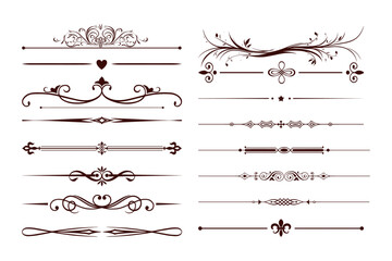 Wall Mural - vector elegant decorative ornamental floral set