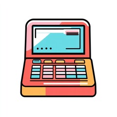 Poster - Colorful illustration of a modern digital calculator
