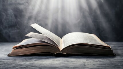 Poster - Open Book with Light and Smoke