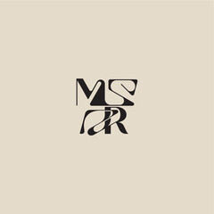 elegant initial logo bold style and luxury concept MR curved typography monogram letter