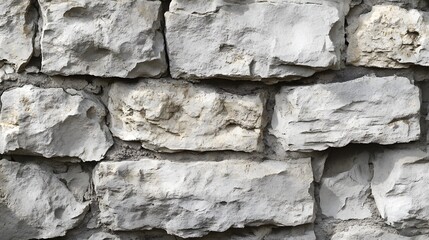 Poster - Rough White Stone Wall Texture Background