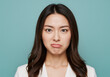 © Everlasting Dreams - Face expression of disapproval, she unimpressed and not interested, grumpy lips - isolated background