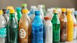 Recycling efforts closeup of colorful plastic bottles urban environment eco-friendly concept