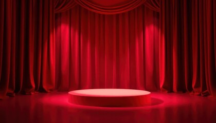 Aufkleber - Grand Red Curtains on Stage Wallpaper Background