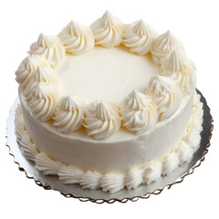 White cream cake isolated on transparent background cake png