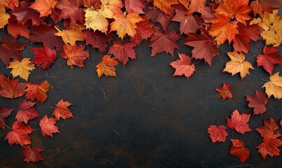 Wall Mural - autumn background with maple leaves