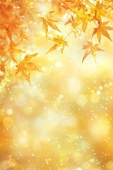 Wall Mural - Autumn maple leaves in sunlights sunny bokeh. Beautiful nature background with forest ground. Banner. Concept of fall season.