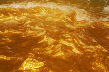 Poster - An endless beach where the waves are made of flowing liquid gold