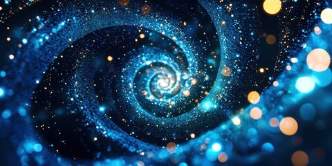 Wall Mural - spiral galaxy with a blue background