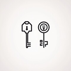 Poster - Simple Key Designs Illustrating Traditional and Modern Keys