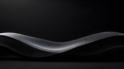 Poster - Abstract Black Wave Form Design Artwork