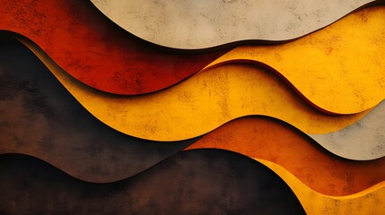 Poster - Abstract Wavy Layers of Textured Earthy Tones