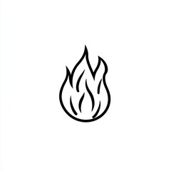 Poster - Abstract Flame Design Simple Black Line Art