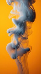Poster - Flowing smoke creates intricate patterns against a vibrant orange background