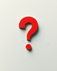 Poster - Bright red question mark on clean white background invites curiosity and contemplation about various topics and ideas
