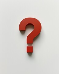 Poster - Bold bright red question mark displayed against a clean white background inviting curiosity and reflection on everyday inquiries