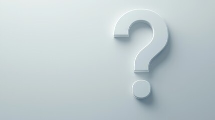 Poster - Subtle light gray question mark with shadow against a soft background for inquiry and curiosity representation