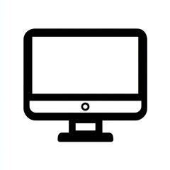 Poster - A simple black outline desktop computer icon