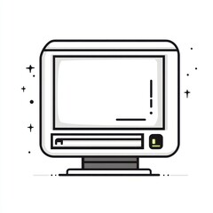 Poster - Retro Computer Monitor Icon Design Illustration