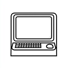Poster - Retro Computer Icon Simple Line Art Design