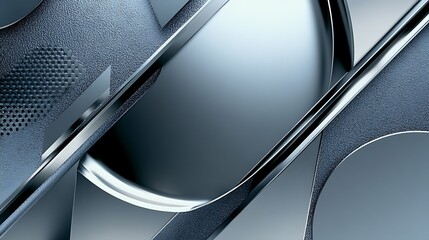 Poster - abstract metallic design with geometric shapes and textures