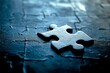 © Nurul - Single dark grey puzzle piece on a dark blue puzzle background.