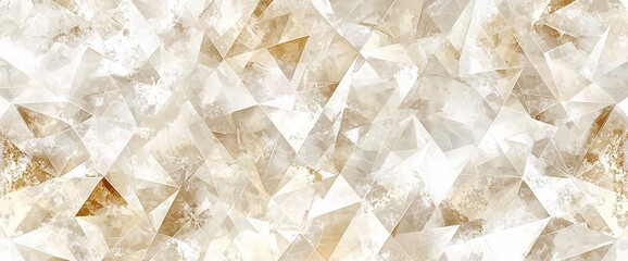 Poster - Abstract geometric beige and white crystal texture.