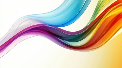 Poster - Vibrant color waves abstract art digital design modern aesthetic dynamic flow visual impact