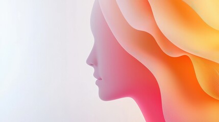 Poster - Artistic profile of an abstract female silhouette creative design studio digital artwork minimalist environment side view feminine concept