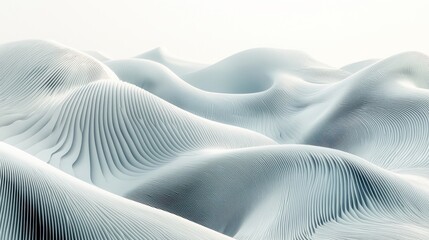 Poster - Gentle waves undulating across a minimalist landscape virtual environment 3d visual art soft textures surreal composition