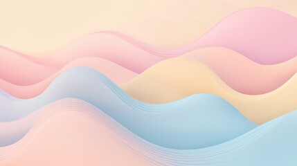 Poster - Gentle waves of pastel colors abstract art digital creation soft environment aerial view serenity concept