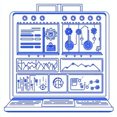 Poster - Modern Dashboard Displays Data Analytics Information