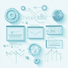 Poster - Abstract Technological Gears and Data Visualizations
