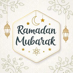 Leinwandbilder - Ramadan Mubarak greeting card featuring elegant designs and warm wishes for the holy month of Ramadan.