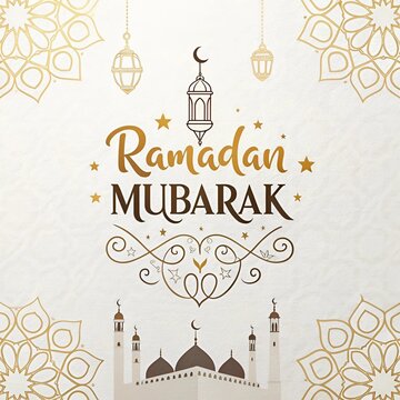 Ramadan Mubarak greeting card featuring elegant designs and warm wishes for the holy month of Ramadan.