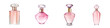 © mangolovemom - A collection of elegantly designed perfume bottles in varying shades of pink.