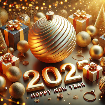  Trendy new year 2025 design template.