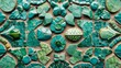 © Artem - Old handmade green and turquoise ceramic mosaic texture