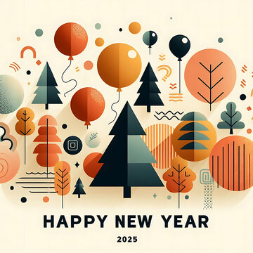  Trendy new year 2025 design template.