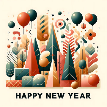  Trendy new year 2025 design template.